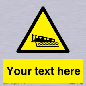 Custom warning grounding narrow boat on lock cill